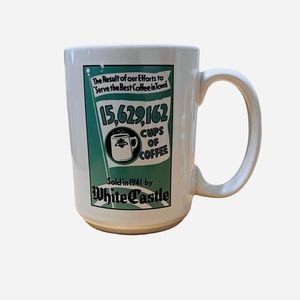 White Castle Vintage 2000 Green Style 15,629,162 Cups Of Coffee Tea Cup Mug.